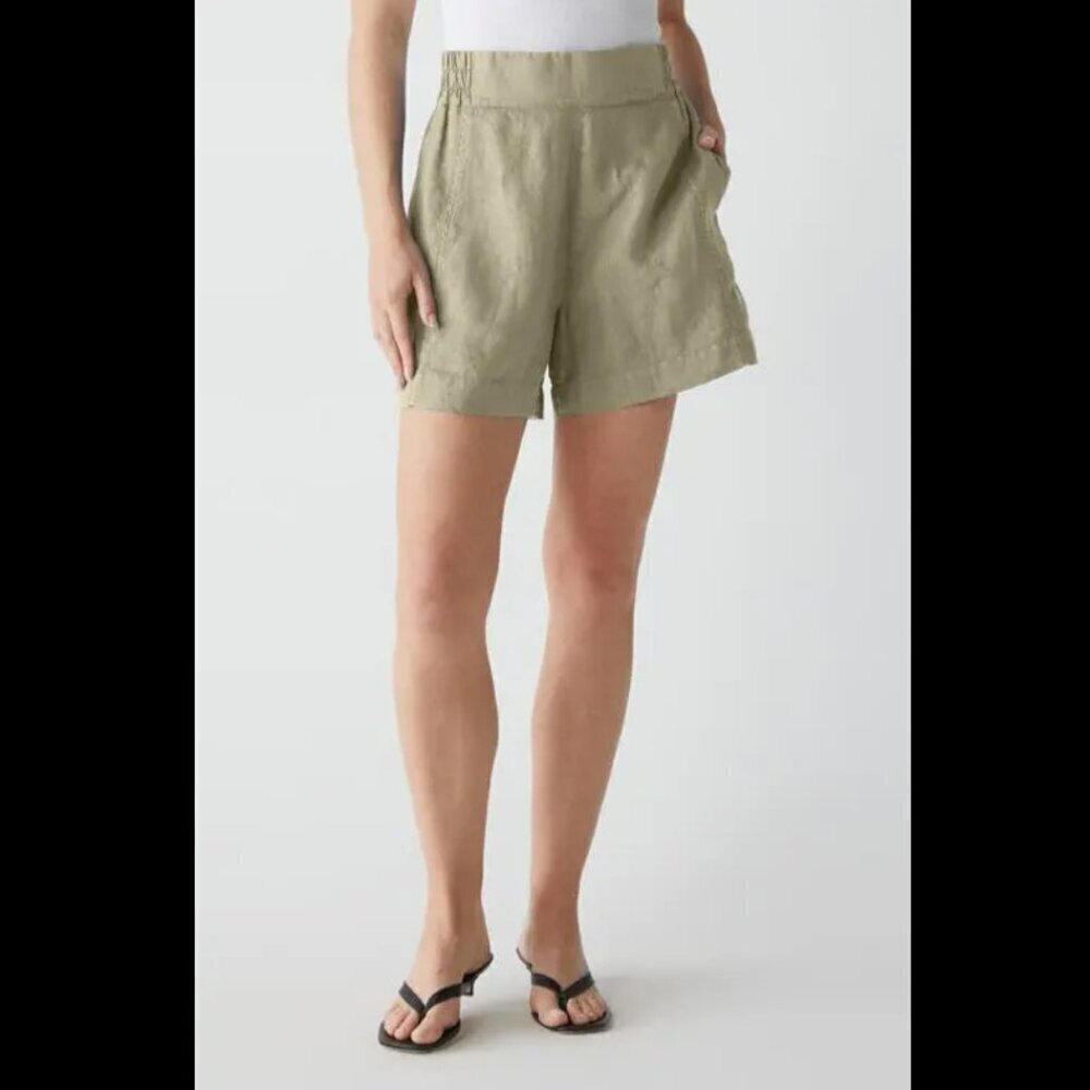 Michael Stars Mavis Light Green Natural Linen Mini Shorts S